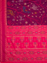 MIMOSA Wine Saree Saree — pallu and zari work detail