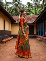 MIMOSA Chiku Saree Saree — pose 3 styling detail