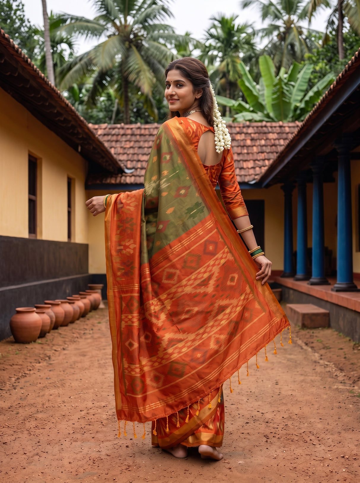 MIMOSA Chiku Saree Saree — pose 7 styling detail