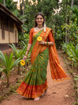 MIMOSA Green Saree Saree — pose 6 styling detail