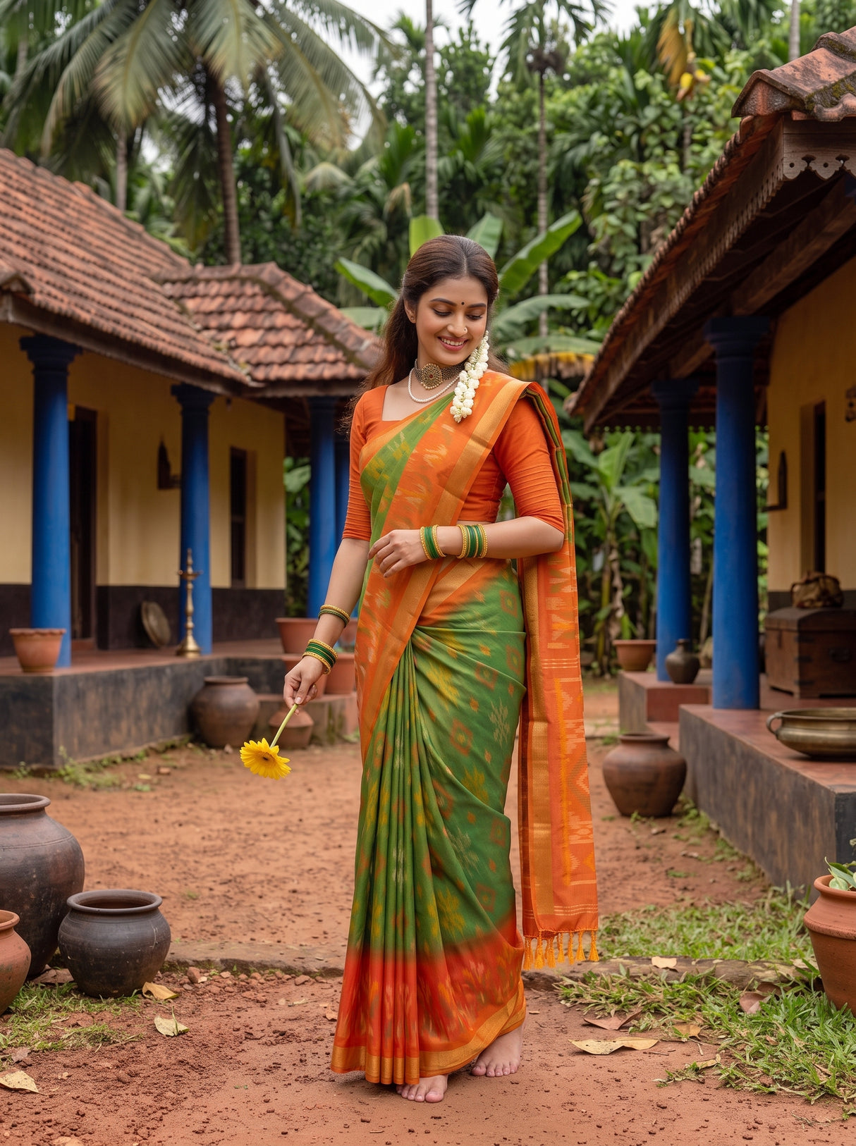 MIMOSA Green Saree Saree — pose 9 styling detail