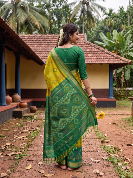 MIMOSA Olive Saree Saree — pose 2 styling detail