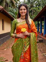 MIMOSA Orange Saree Saree — pose 10 styling detail