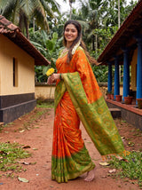 MIMOSA Orange Saree Saree — pose 9 styling detail