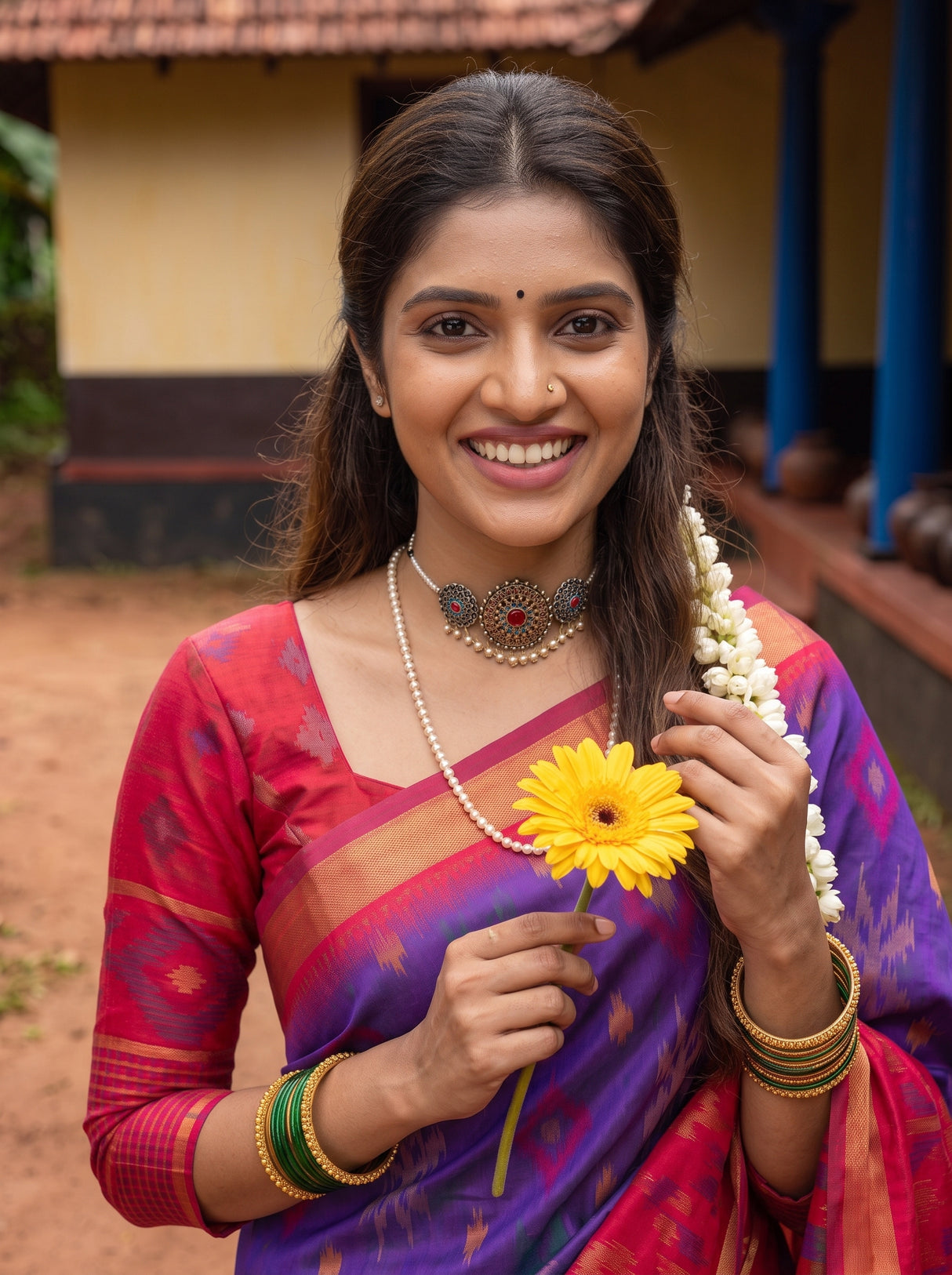 MIMOSA Purple Saree Saree — pose 10 styling detail