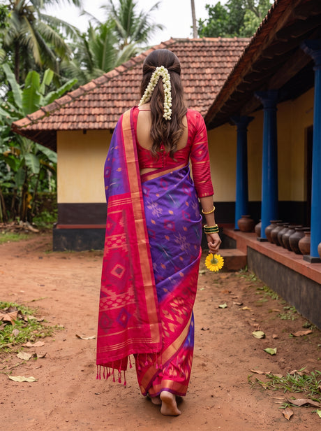 MIMOSA Purple Saree Saree — pose 2 styling detail