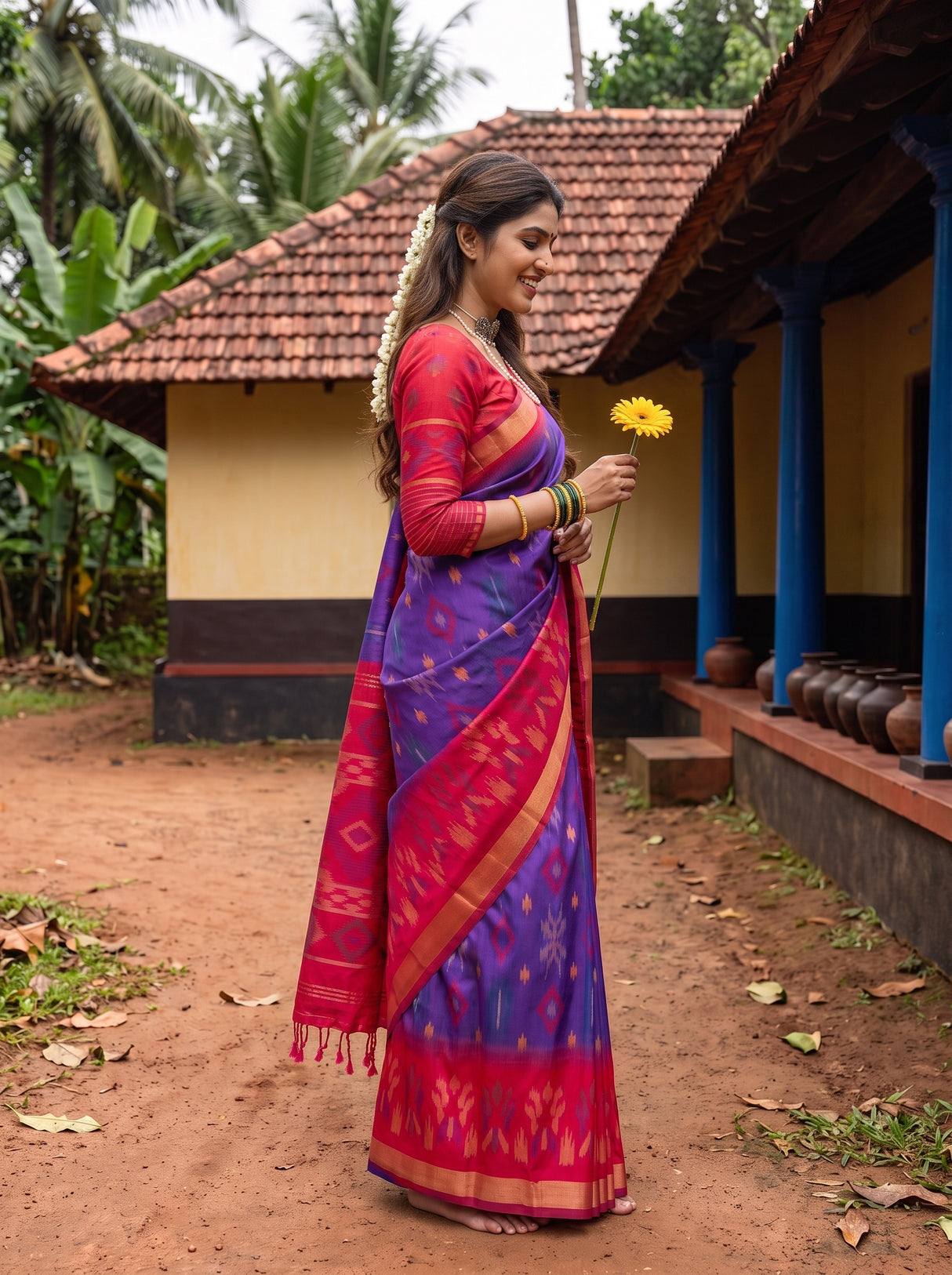 MIMOSA Purple Saree Saree — pose 3 styling detail