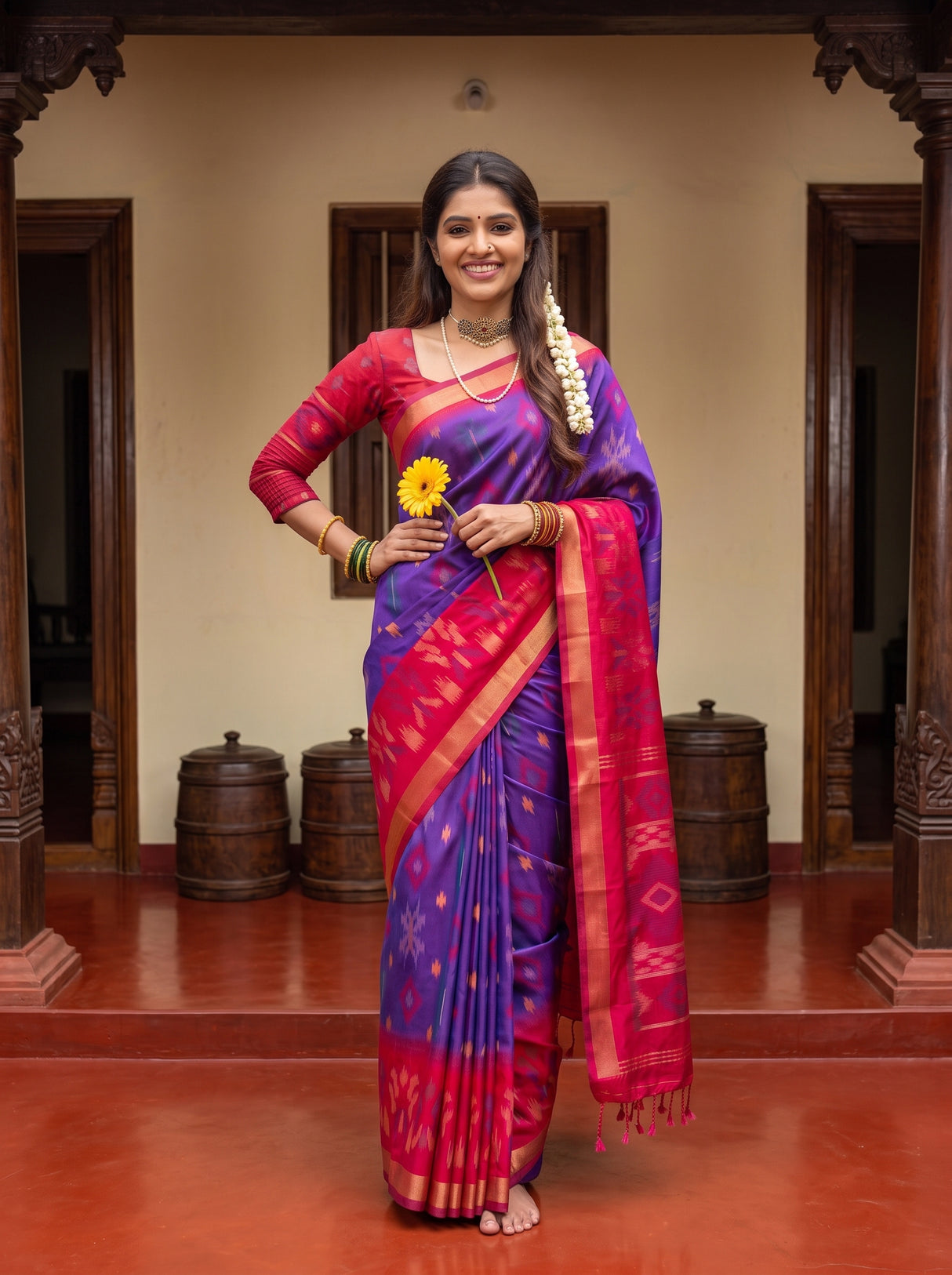 MIMOSA Purple Saree Saree — pose 4 styling detail
