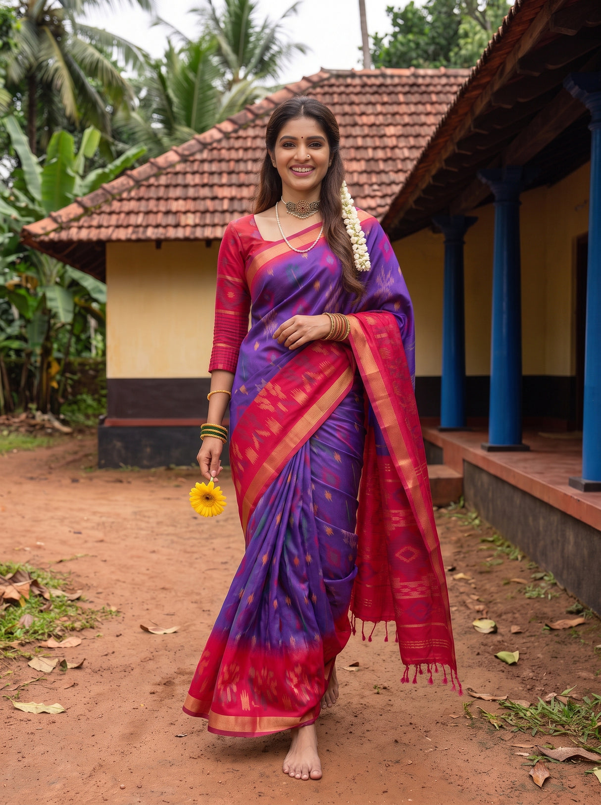 MIMOSA Purple Saree Saree — pose 6 styling detail