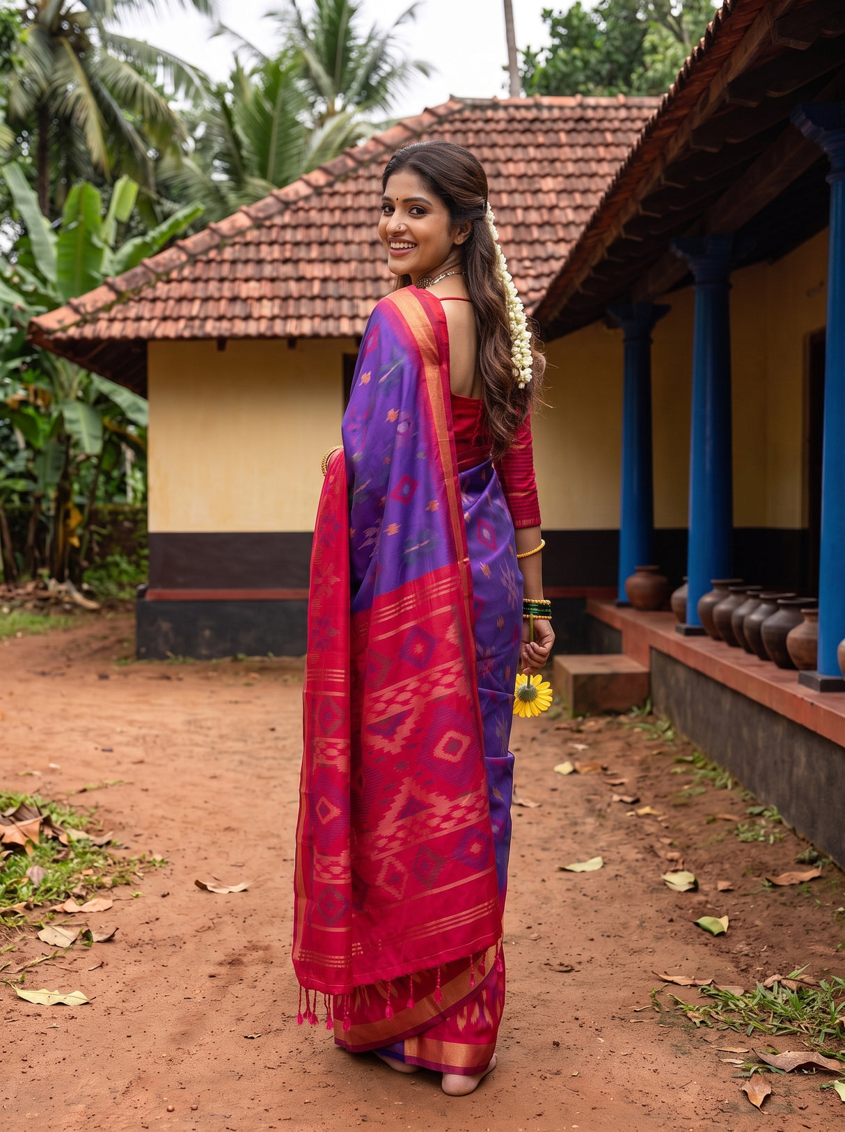 MIMOSA Purple Saree Saree — pose 7 styling detail