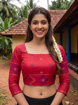 MIMOSA Purple Saree Saree — blouse close-up