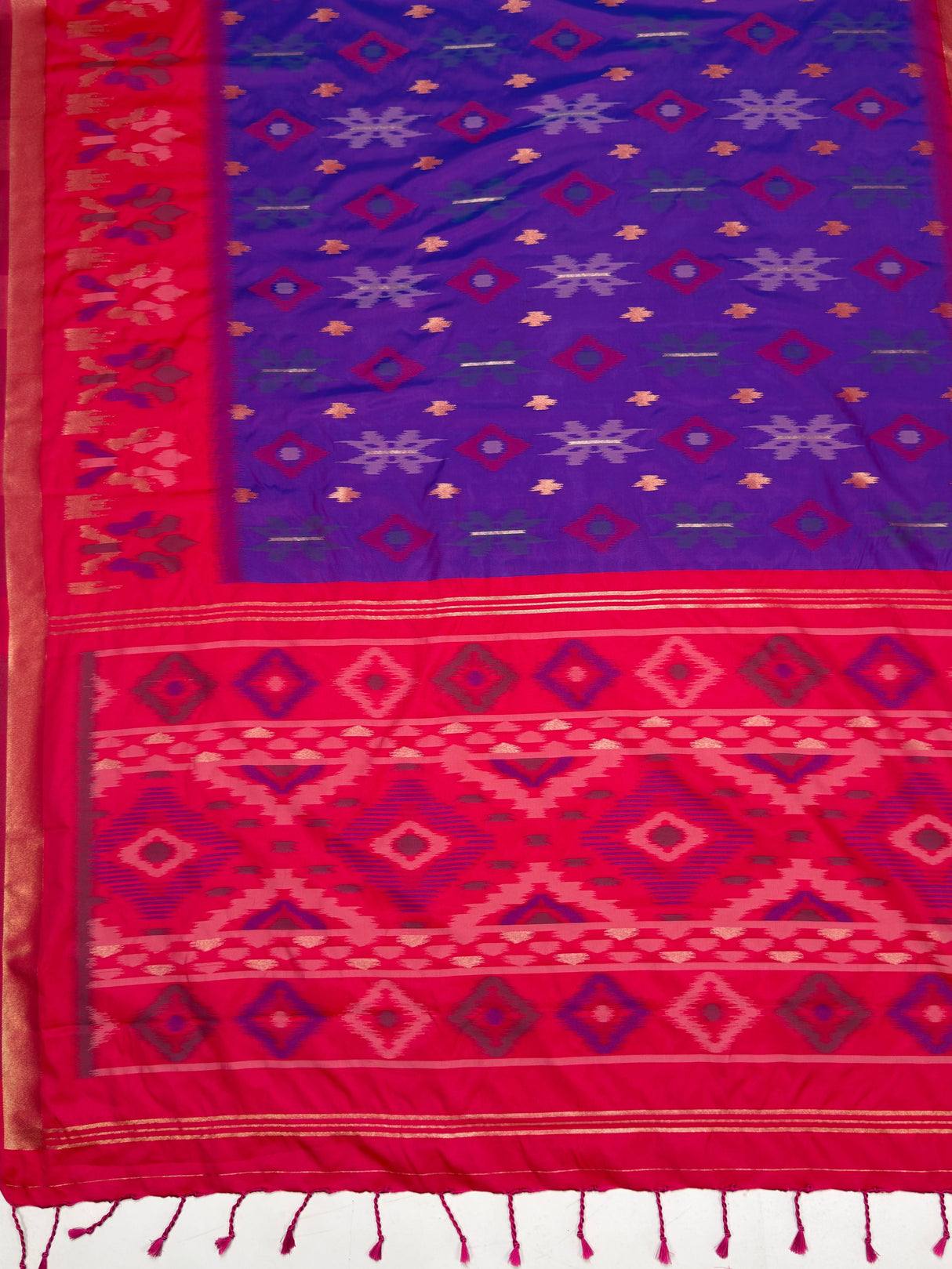 MIMOSA Purple Saree Saree — pallu and zari work detail