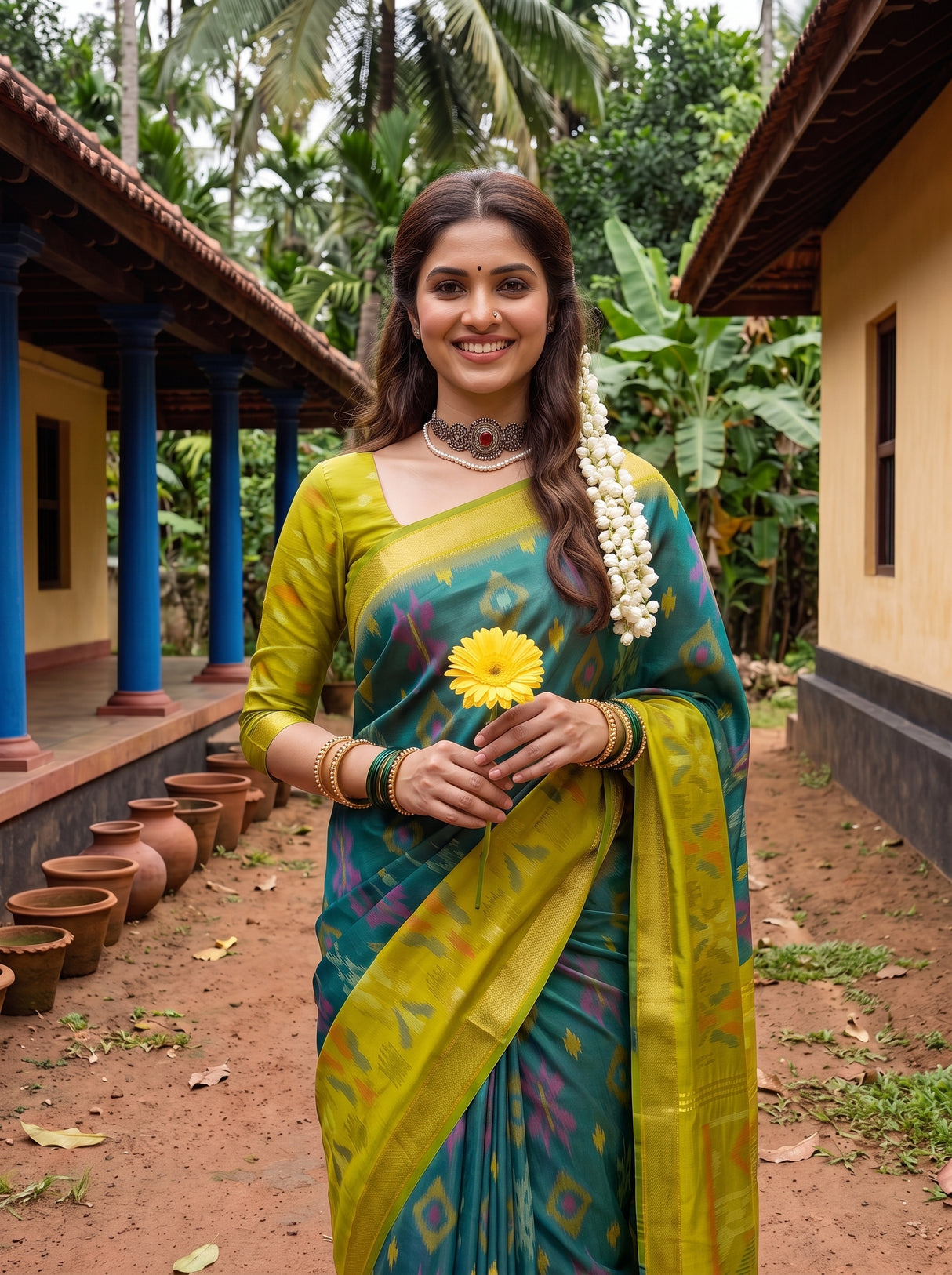 MIMOSA Sapphire Saree Saree — pose 10 styling detail