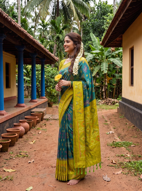 MIMOSA Sapphire Saree Saree — pose 3 styling detail