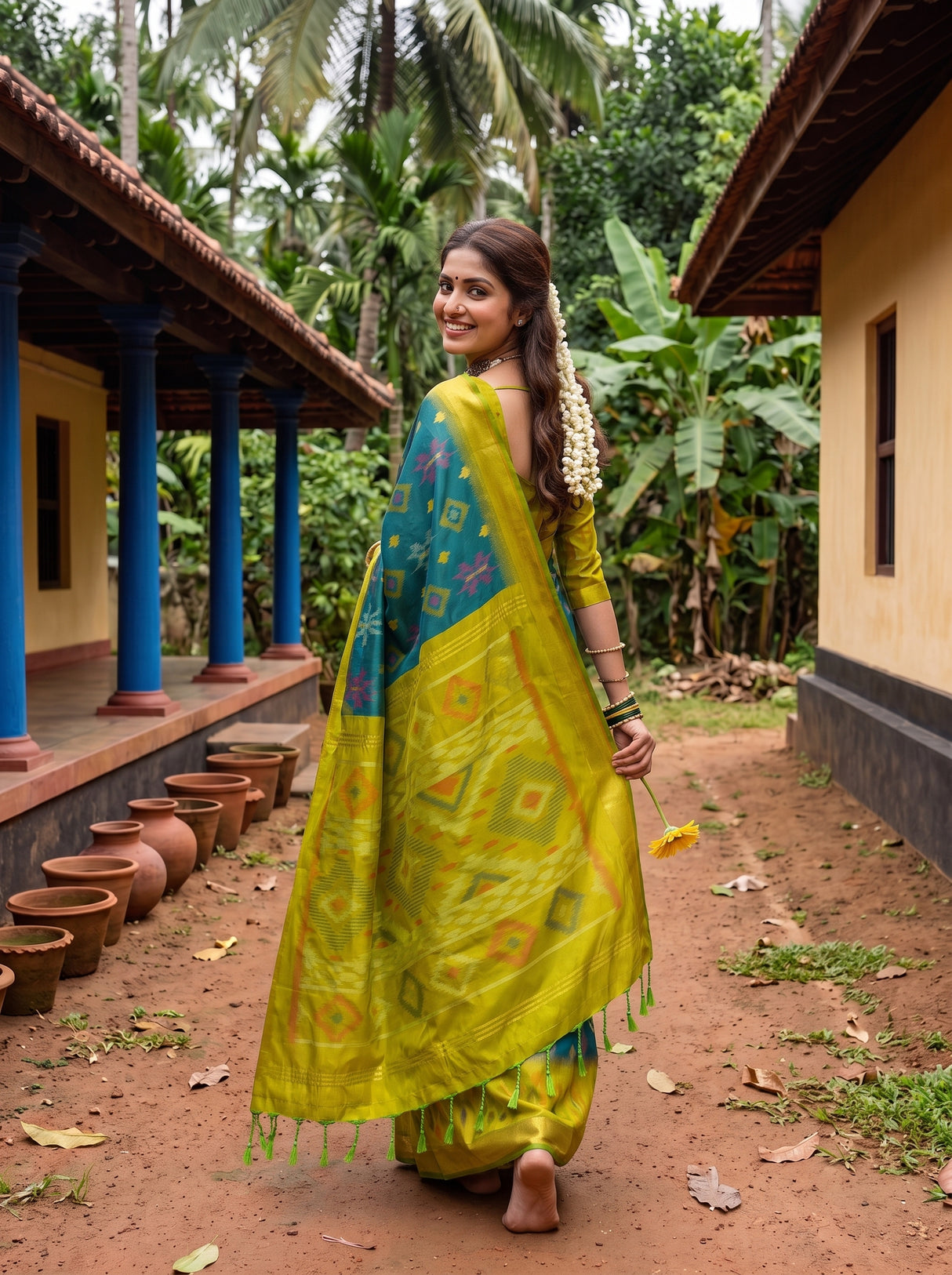 MIMOSA Sapphire Saree Saree — pose 7 styling detail