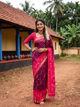 MIMOSA Wine Saree Saree — pose 4 styling detail