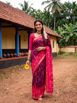 MIMOSA Wine Saree Saree — pose 6 styling detail