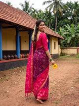 MIMOSA Wine Saree Saree — pose 7 styling detail