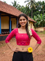 MIMOSA Wine Saree Saree — blouse close-up