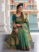 MIMOSA Green Saree Saree — pose 10 styling detail