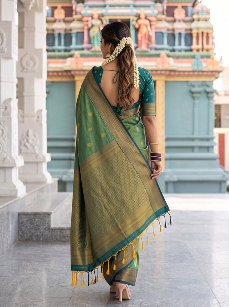 MIMOSA Green Saree Saree — pose 2 styling detail