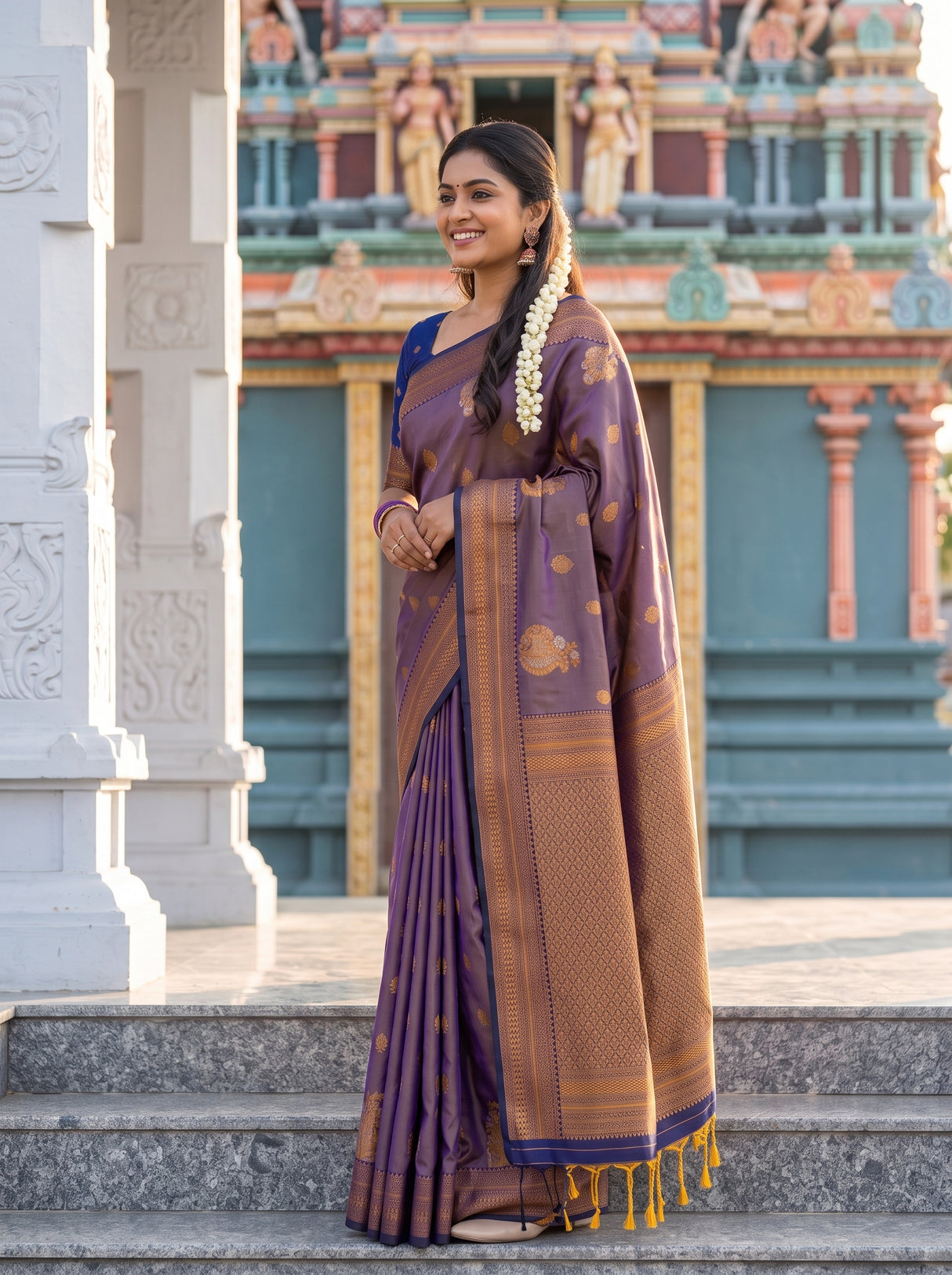 MIMOSA Grey Saree Saree — pose 3 styling detail