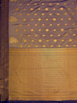 MIMOSA Grey Saree Saree — pallu and zari work detail