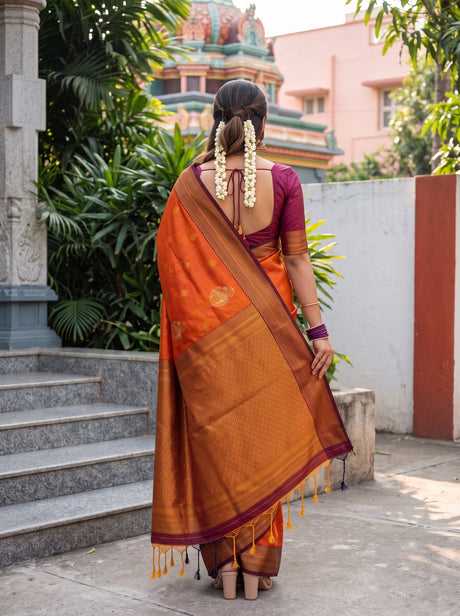 MIMOSA Mustard Saree Saree — pose 2 styling detail