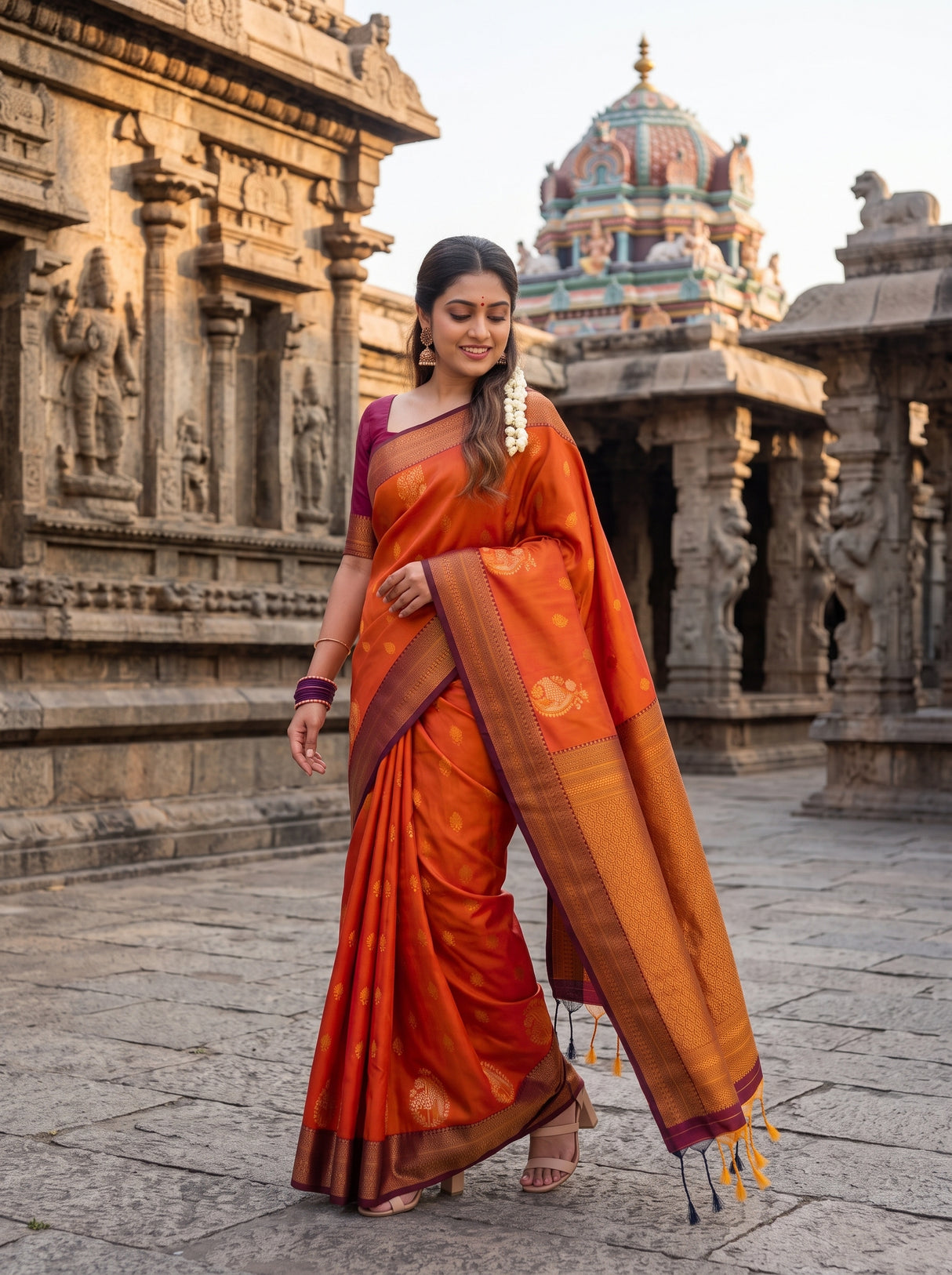 MIMOSA Mustard Saree Saree — pose 9 styling detail