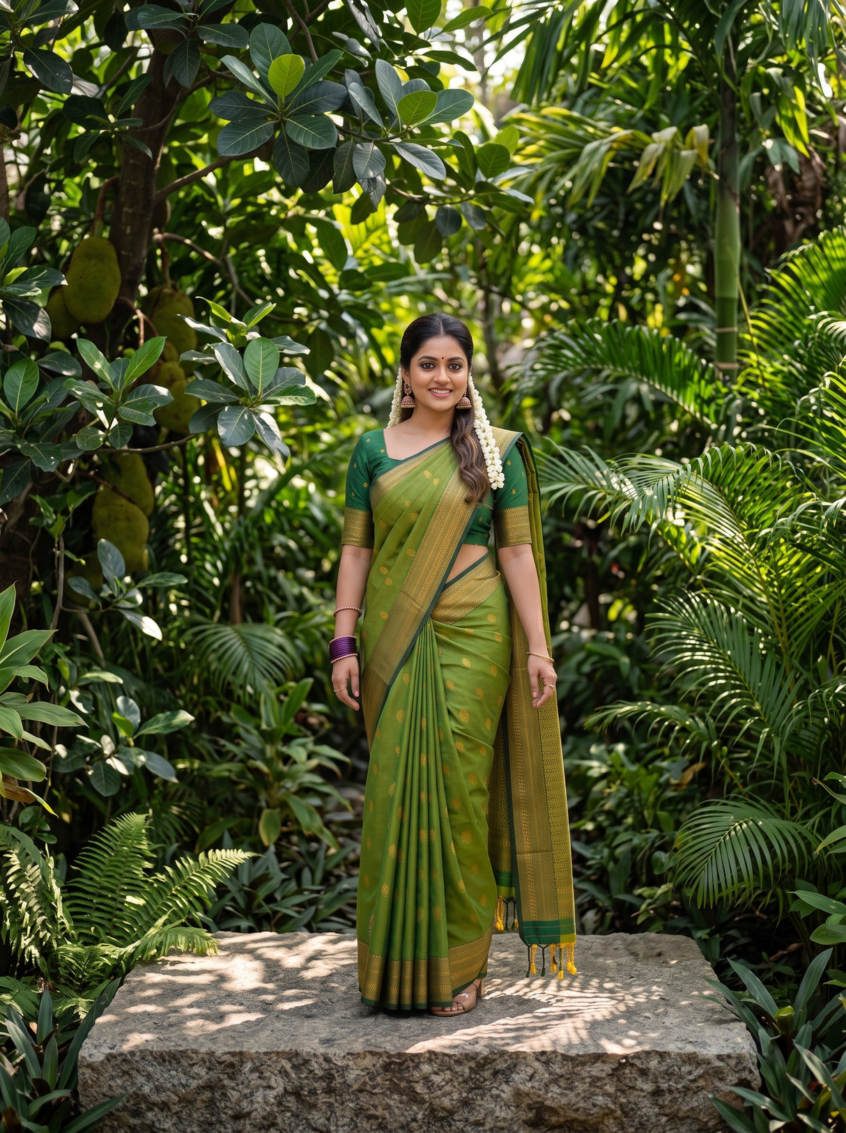MIMOSA Olive Saree Saree — pose 9 styling detail