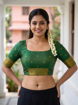 MIMOSA Olive Saree Saree — blouse close-up