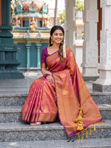 MIMOSA Peach Saree Saree — pose 10 styling detail