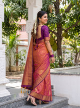 MIMOSA Peach Saree Saree — pose 5 styling detail
