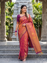 MIMOSA Peach Saree Saree — pose 6 styling detail