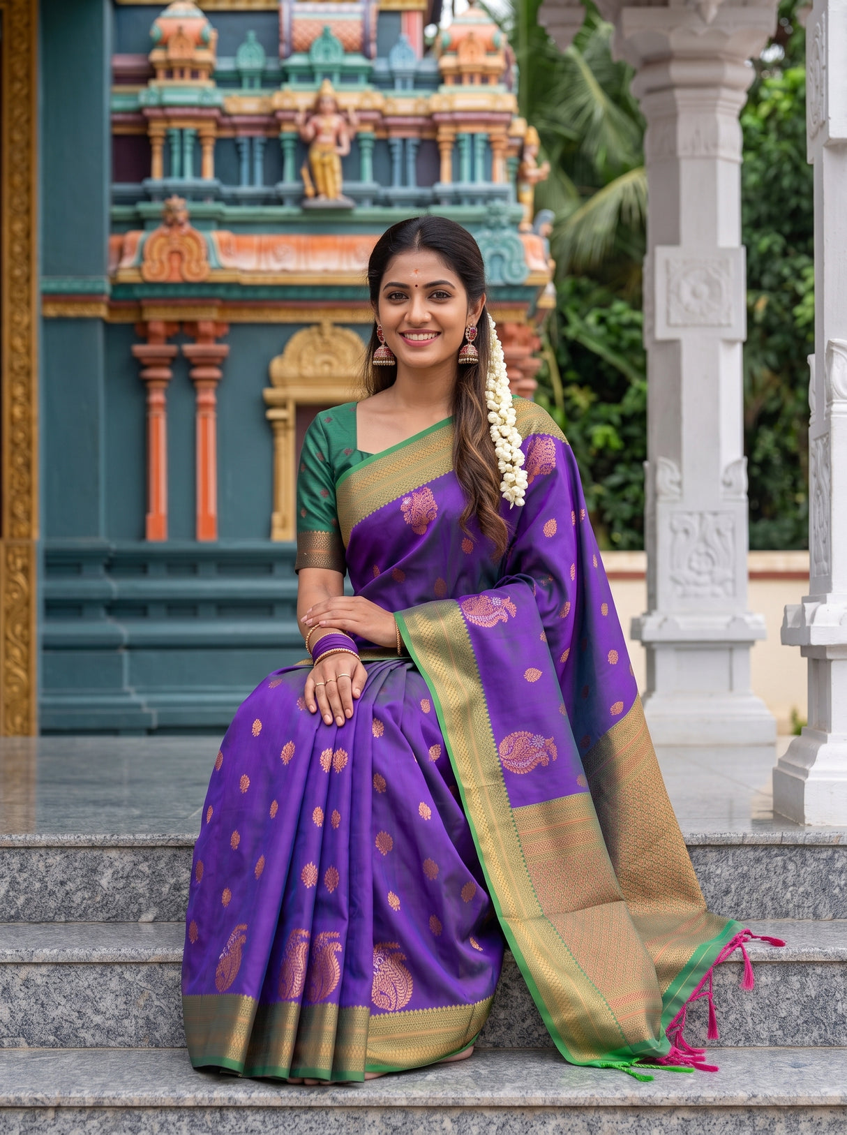 MIMOSA Purple Saree Saree — pose 10 styling detail