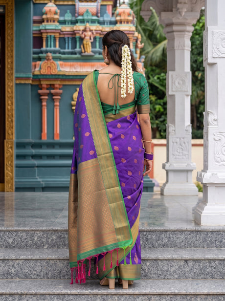 MIMOSA Purple Saree Saree — pose 2 styling detail