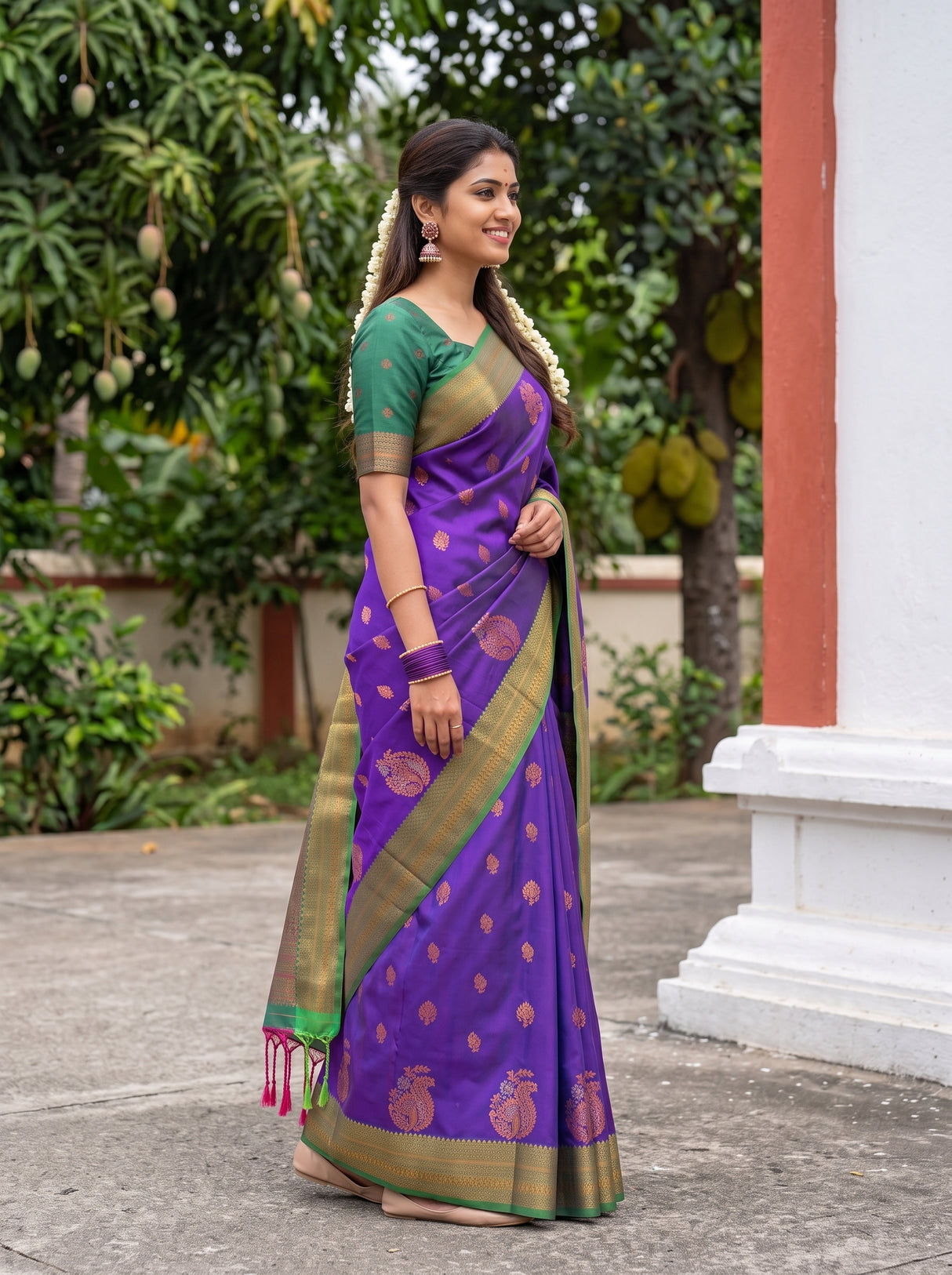 MIMOSA Purple Saree Saree — pose 3 styling detail