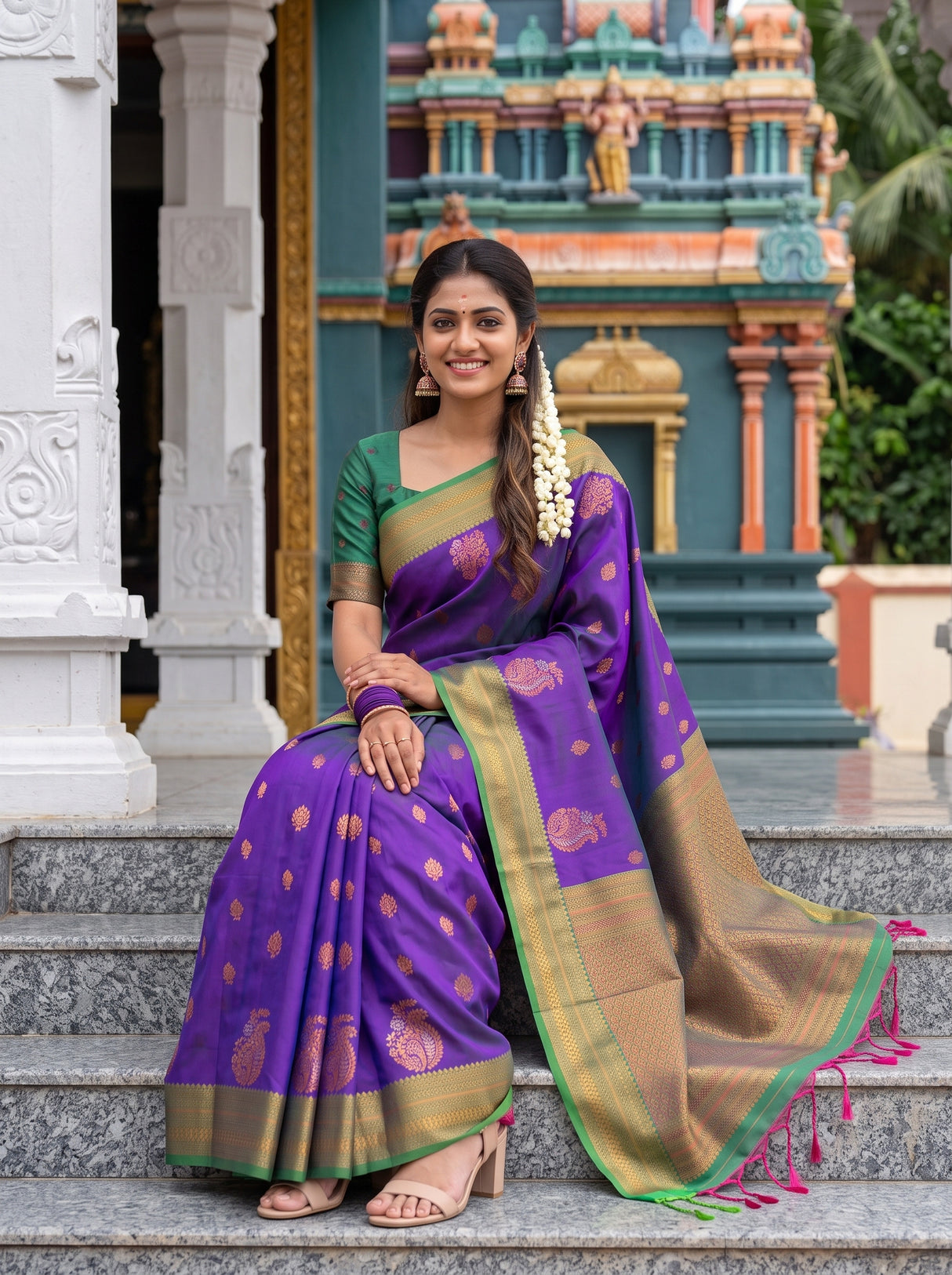 MIMOSA Purple Saree Saree — pose 8 styling detail