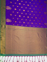 MIMOSA Purple Saree Saree — pallu and zari work detail