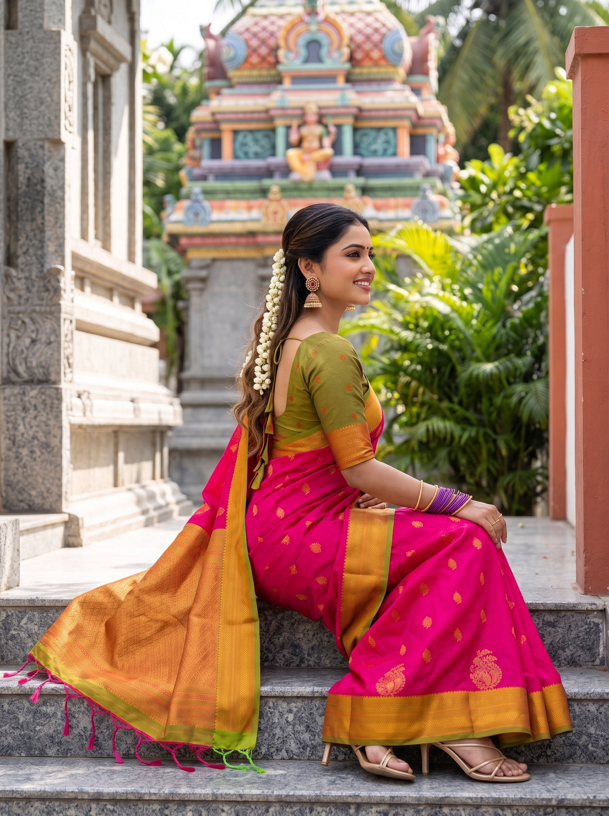 MIMOSA Rani Saree Saree — pose 3 styling detail