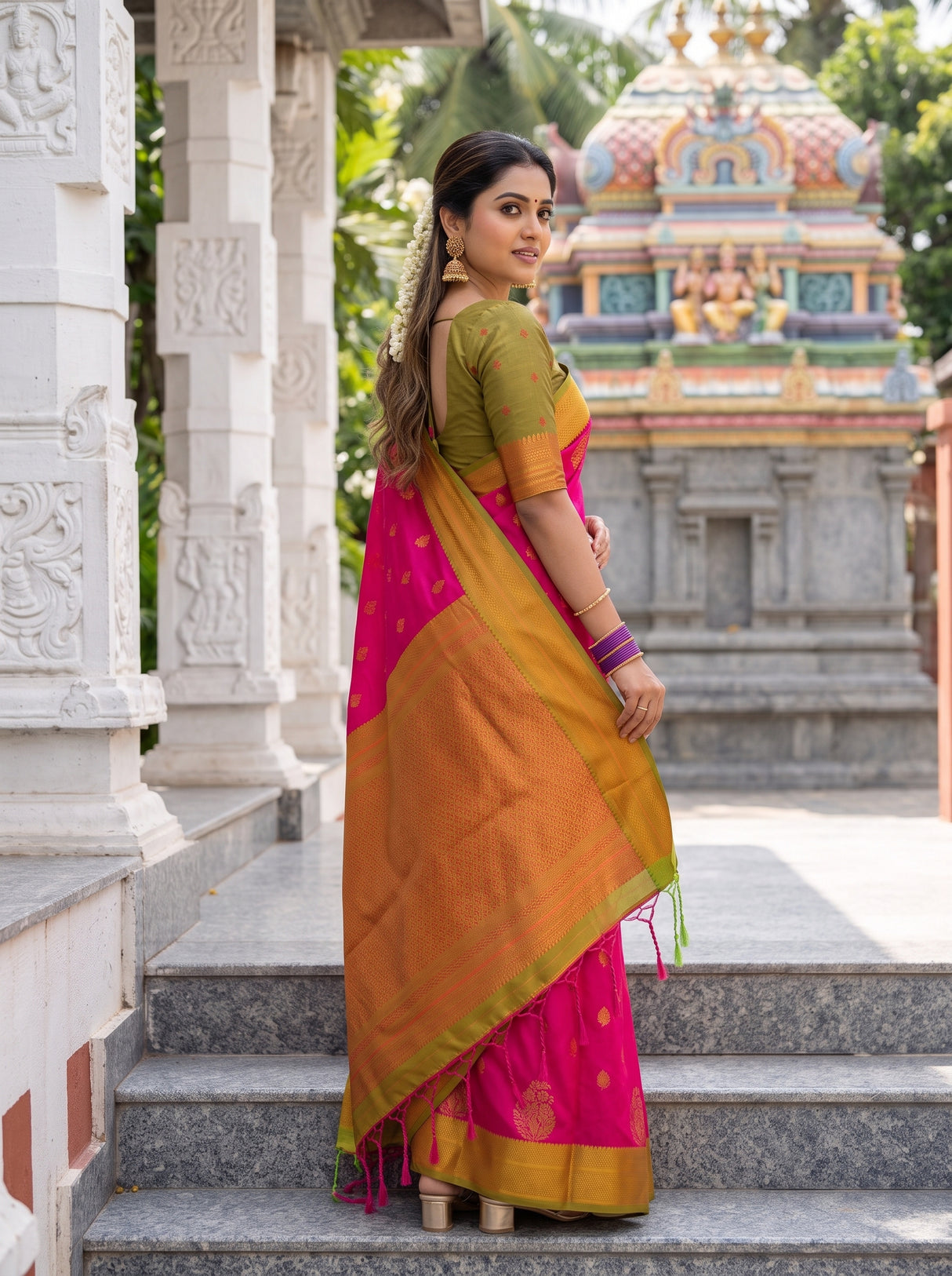 MIMOSA Rani Saree Saree — pose 5 styling detail