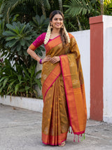 MIMOSA Rust Saree Saree — pose 4 styling detail
