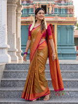 MIMOSA Rust Saree Saree — pose 9 styling detail