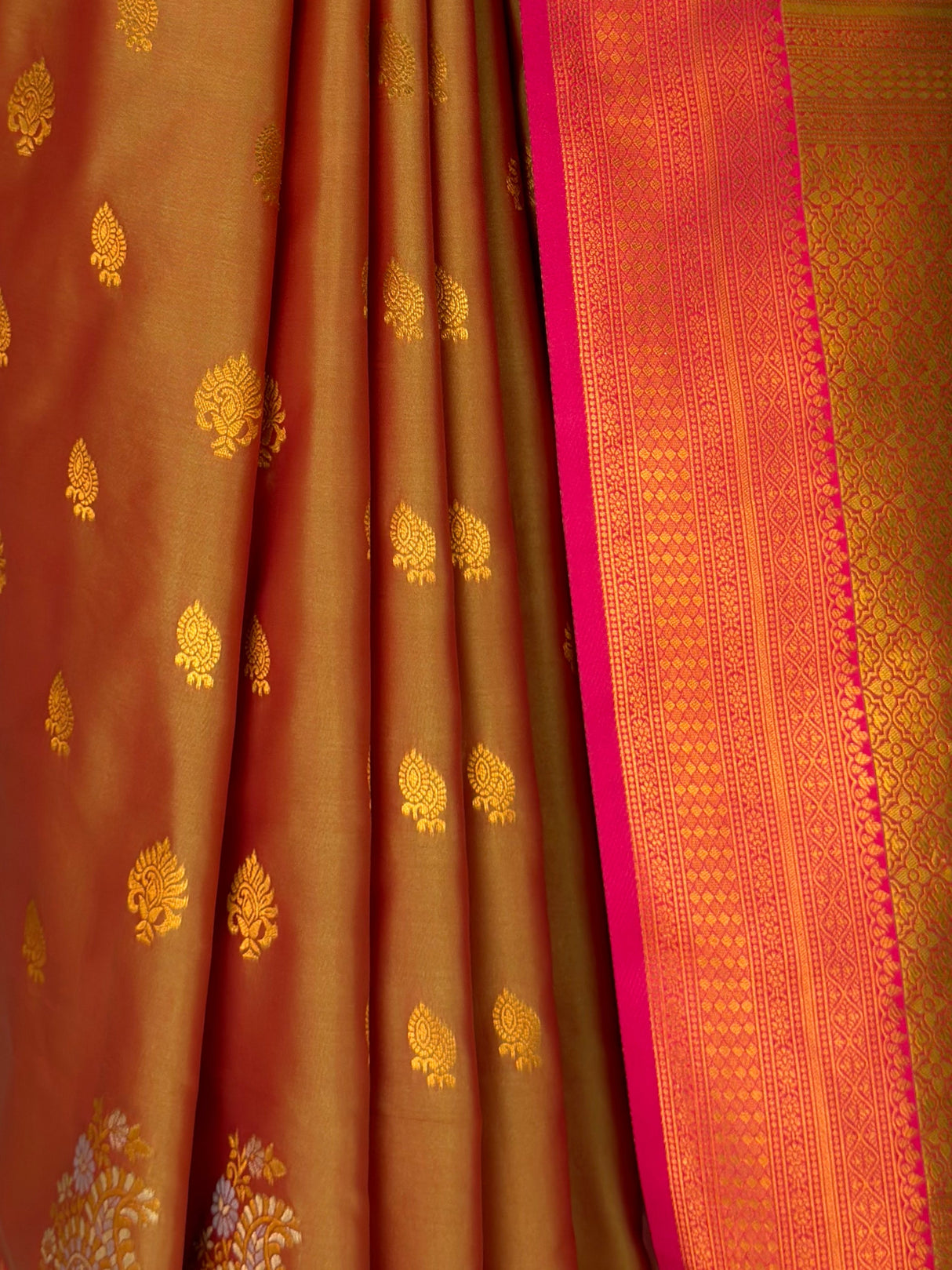 MIMOSA Rust Saree Saree — fleets shot full lifestyle
