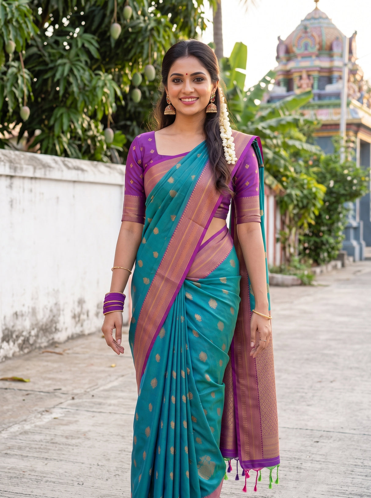MIMOSA Sapphire Saree Saree — pose 10 styling detail
