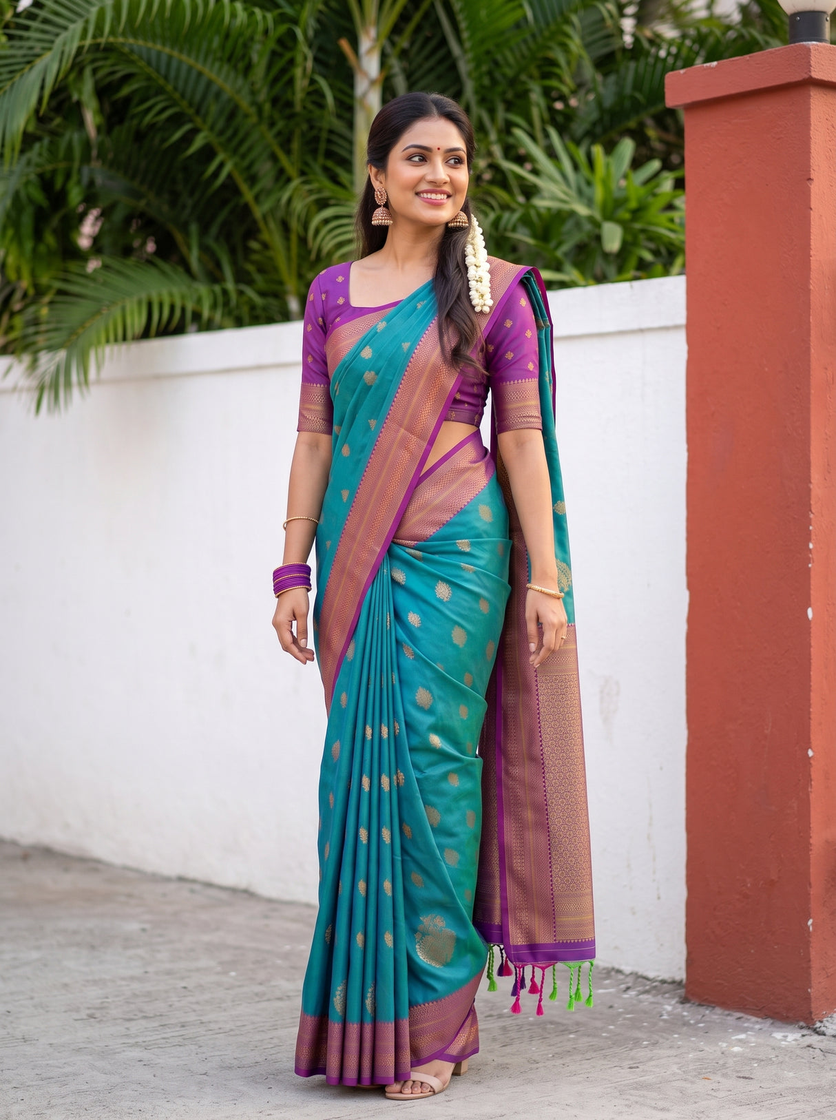 MIMOSA Sapphire Saree Saree — pose 5 styling detail