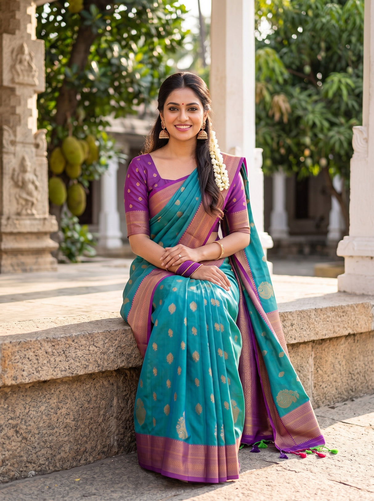 MIMOSA Sapphire Saree Saree — pose 8 styling detail
