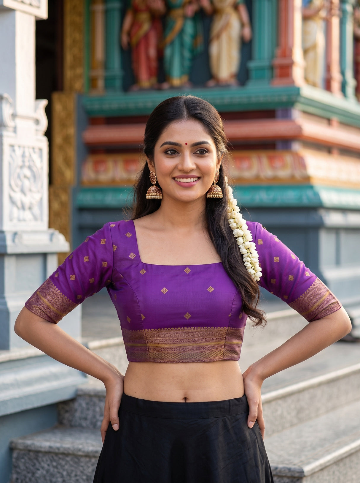 MIMOSA Sapphire Saree Saree — blouse close-up