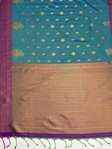 MIMOSA Sapphire Saree Saree — pallu and zari work detail