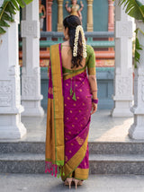 MIMOSA Wine Saree Saree — pose 2 styling detail